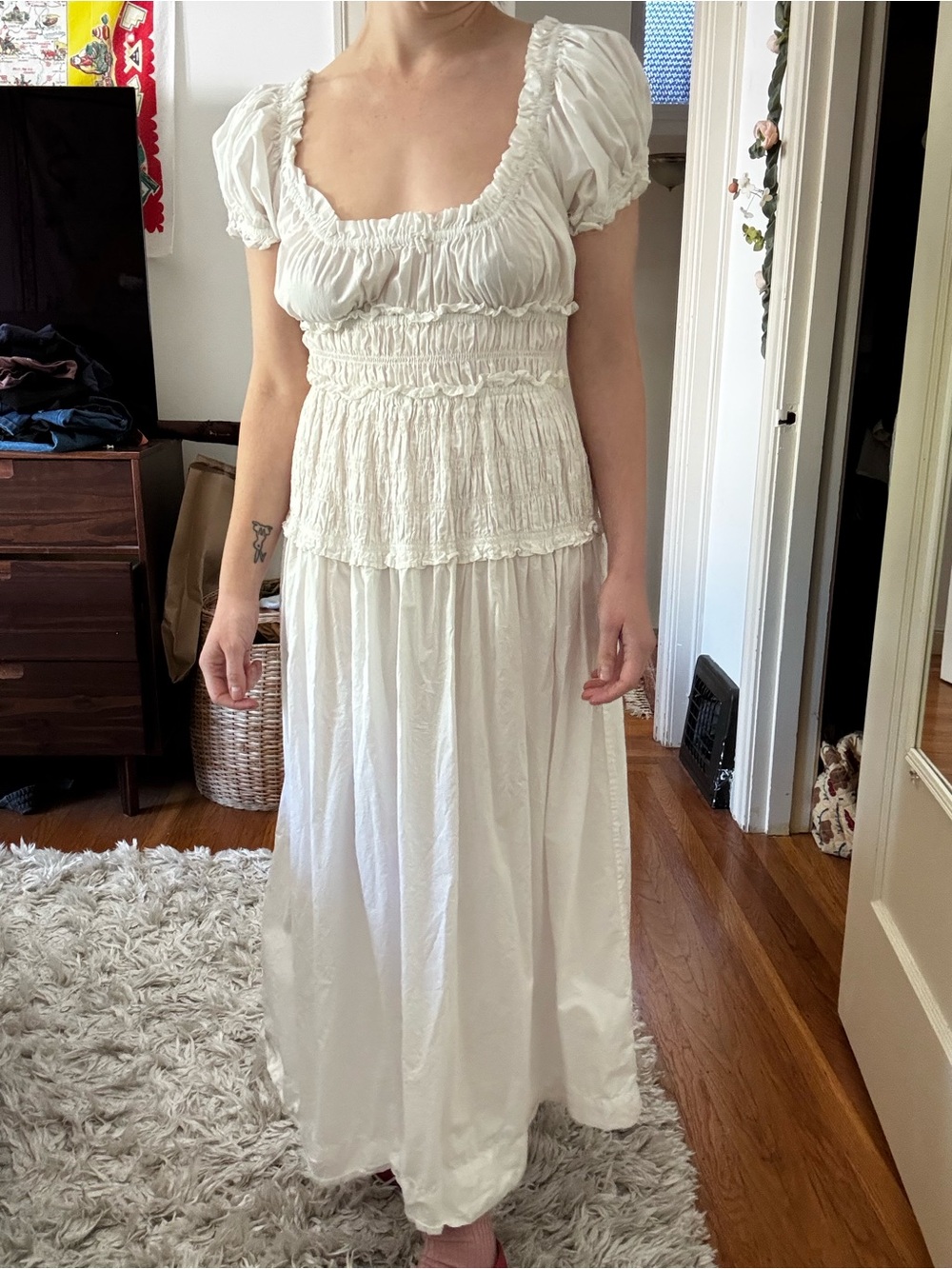 Doen Leanne dress in white (salt)